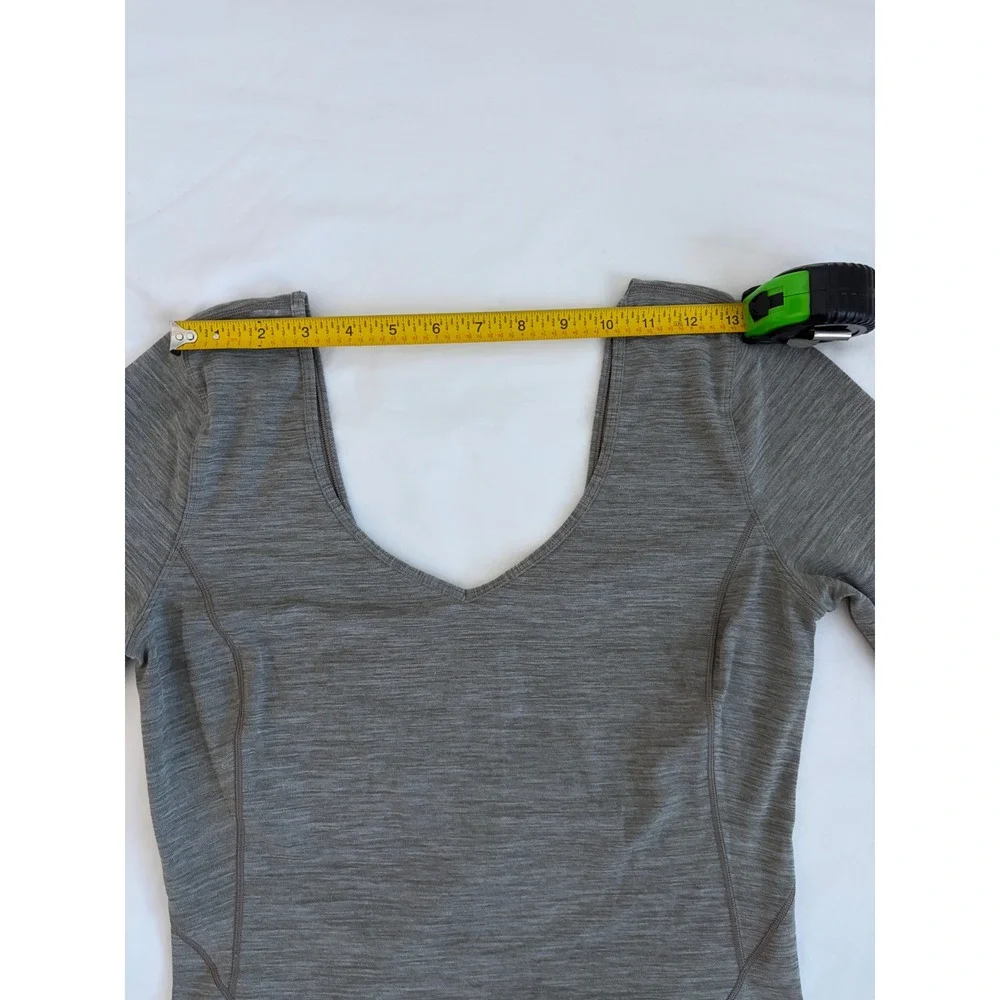 Lululemon Align Long Sleeve Shirt Grey Space Dye Nulu Cropped V-Neck Top